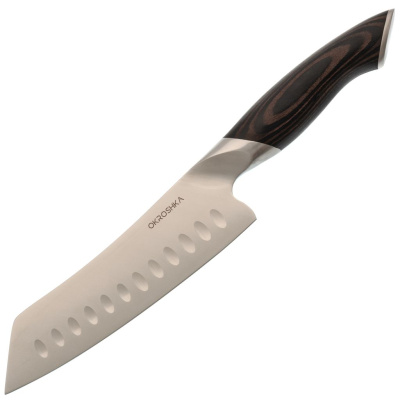 Нож кухонный Сантоку Okroshka Truffle 17.8 см, сталь 9cr18mov, рукоять Pakka Wood