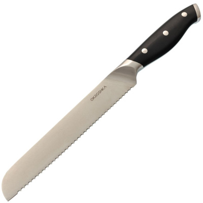 Нож кухонный хлебный Okroshka Tartar 18.2 см, сталь 5cr15mov, рукоять сталь/пластик