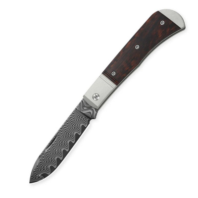 Складной нож Kizer Trestle D, сталь Damascus, рукоять алюминий/леопардовое дерево