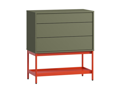 Комод Изи 80x91 Оливковый/Оранжевый