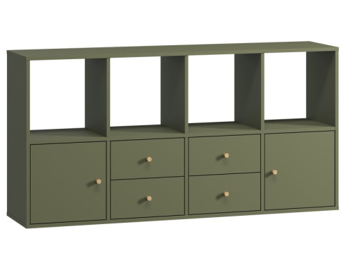 Стеллаж Кейн 2-149x75 Оливковый