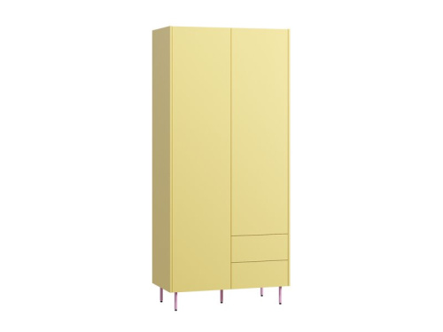 Распашной шкаф Изи 2-100x220 Желтый/Розовый