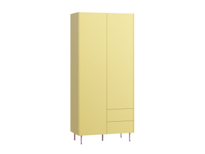 Распашной шкаф Изи 2-100x220 Желтый/Розовый