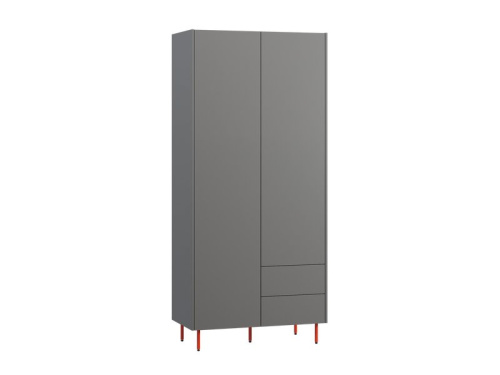 Распашной шкаф Изи 2-100x220 Графитовый/Оранжевый