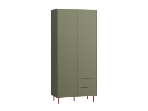 Распашной шкаф Изи 2-100x220 Оливковый/Оранжевый