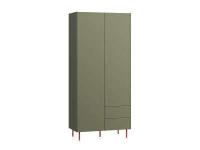 Распашной шкаф Изи 2-100x220 Оливковый/Оранжевый