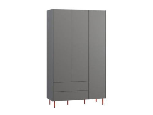Распашной шкаф Изи 3-130x220 Графитовый/оранжевый