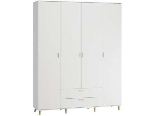Распашной шкаф Пронто 4-190x240 Белый с зеркалом