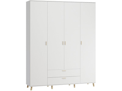 Распашной шкаф Пронто 4-190x240 Белый с зеркалом