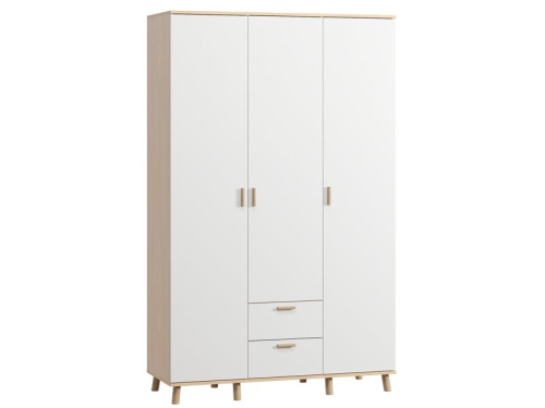 Распашной шкаф Пронто 3-130x210 Береза/Белый