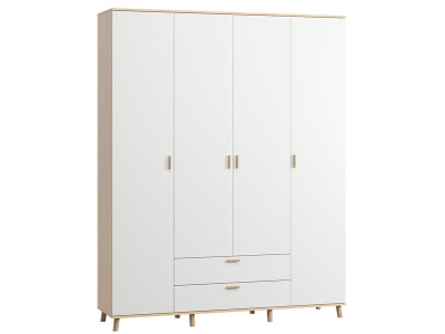 Распашной шкаф Пронто 4-190x240 Береза/Белый