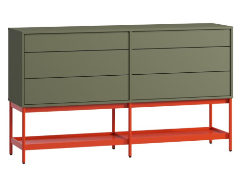 Комод Изи 158x91 Оливковый/Оранжевый