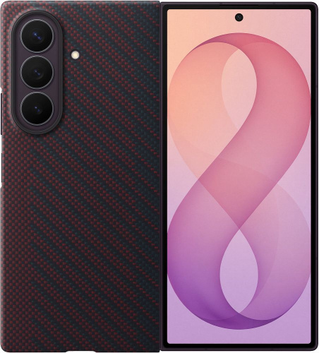 Чехол Samsung Carbon Magnet Case Galaxy Z Fold8 Ultra тёмно-бордовый