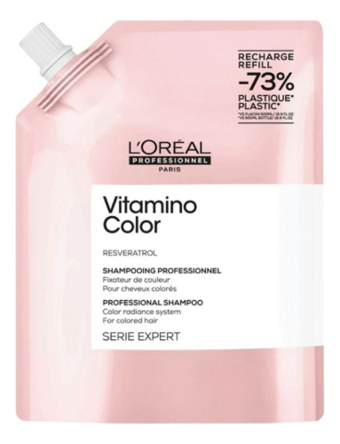 Шампунь для защиты цвета волос с ресвератролом Serie Expert Vitamino Color Resveratrol Shampooing: Шампунь 1000мл (сменный блок)