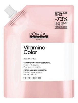 Шампунь для защиты цвета волос с ресвератролом Serie Expert Vitamino Color Resveratrol Shampooing: Шампунь 1000мл (сменный блок)
