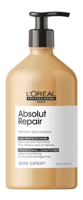 Восстанавливающий кондиционер для сильно поврежденных волос Serie Expert Absolut Repair Protein + Gold Quinoa: Кондиционер 750мл