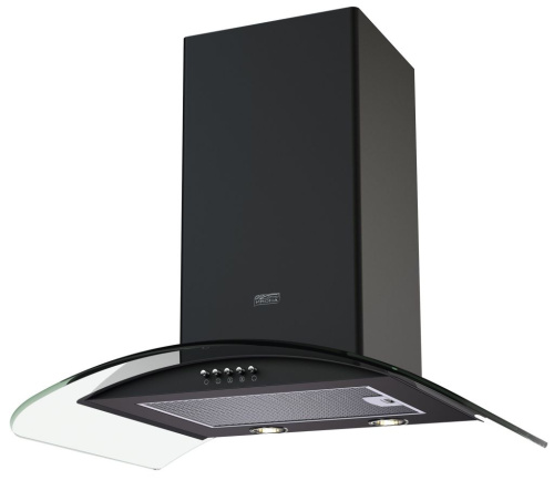 Т-образная вытяжка KRONA SABRINA 600 black/black glass push button