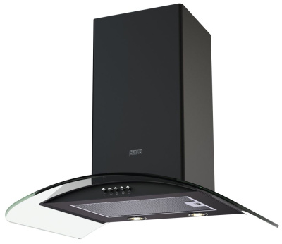 Т-образная вытяжка KRONA SABRINA 600 black/black glass push button