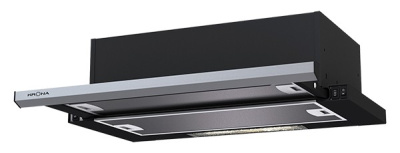 Вытяжка телескопическая KRONA Kamilla slim 600 black/inox (1 мотор)