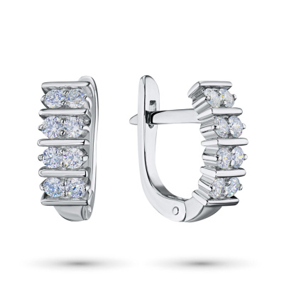 Серьги из белого золота с бриллиантами э4701сг01190800