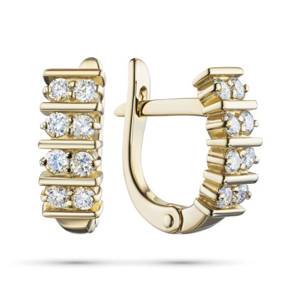 Серьги из желтого золота с бриллиантами э0301сг01190800
