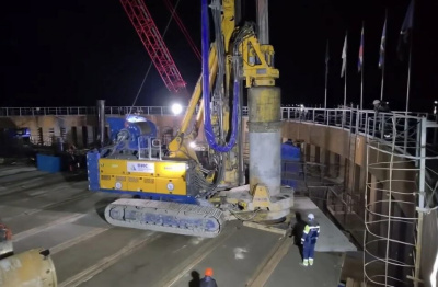 Началось бурение свай под центральный пилон Ленского моста / ЯСИА   