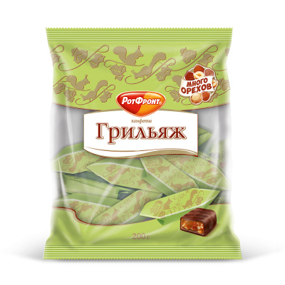 Конфеты Грильяж в глазури, Рот Фронт, 200 гр.