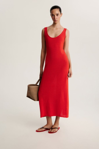 Платье миди изо льна и хлопка