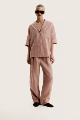 Рубашка изо льна с коротким рукавом
