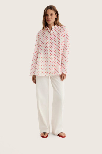Рубашка объемная с томатным принтом