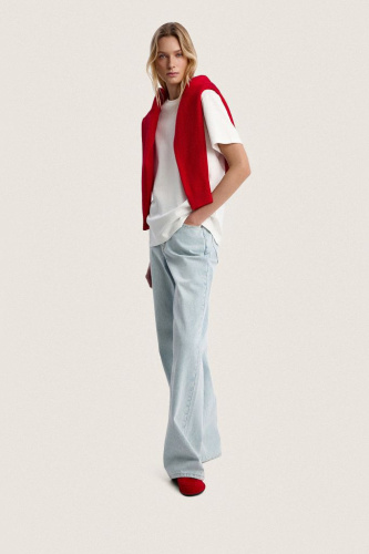 Джинсы широкие с высокой посадкой WL100