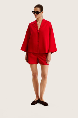 Рубашка в пижамном стиле из смесового льна