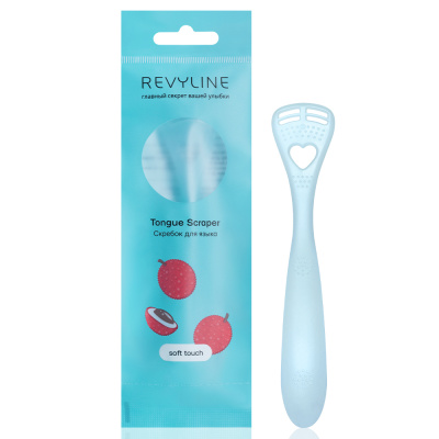 Скребок для языка Revyline Soft, голубой