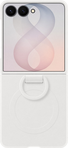 Клип-кейс Samsung Silicone Ring Magnet для Galaxy Z Флип8 с кольцом и магнитным креплением Кремовый