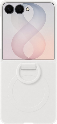 Клип-кейс Samsung Silicone Ring Magnet для Galaxy Z Флип8 с кольцом и магнитным креплением Кремовый