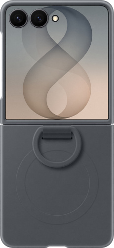 Клип-кейс Samsung Silicone Ring Magnet для Galaxy Z Флип8 с кольцом и магнитным креплением Графитовый