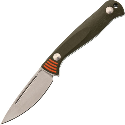 Туристический нож Kizer Evenki 1, сталь AEB-L, рукоять Orange/Green G10