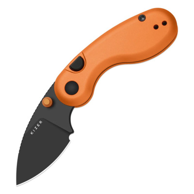 Складной нож Kizer Microbe, сталь 14C28N, рукоять алюминий, оранжевый/черный