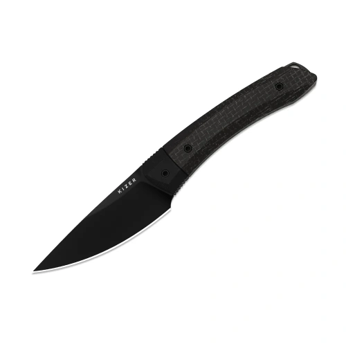 Туристический нож Kizer Momo Fix 3 PVD, сталь AEB-L, рукоять Black Micarta/Black G10