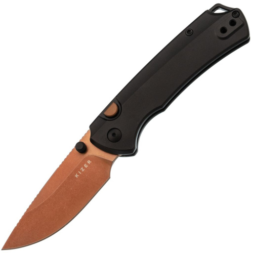 Складной нож Kizer T1 BD, сталь Elmax, рукоять титан, черный
