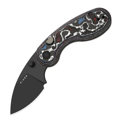 Складной нож Kizer Microbe DLC, сталь M390, рукоять Nebula FatCarbon