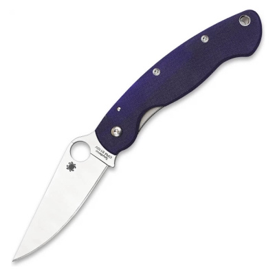 Складной нож Spyderco Military, сталь S110V, рукоять G10, темно-синий
