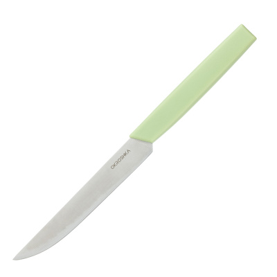 Нож кухонный для стейка Okroshka Salad 12 см, сталь 5cr15mov, рукоять пластик, зеленый