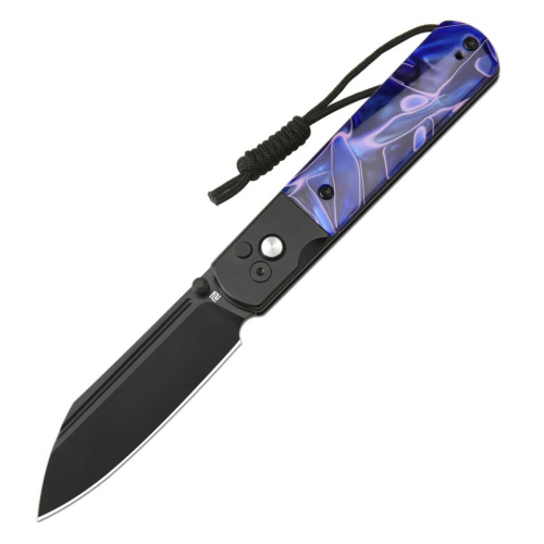 Складной нож Artisan Cutlery Holm, сталь AR-RPM9, рукоять сталь/акрил, фиолетовый/черный