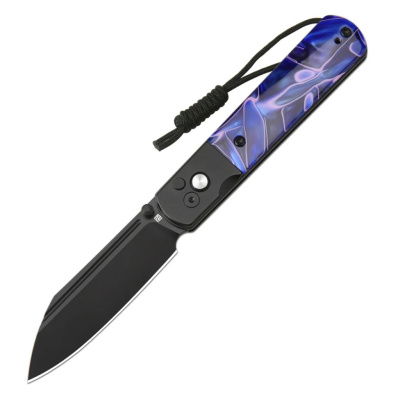 Складной нож Artisan Cutlery Holm, сталь AR-RPM9, рукоять сталь/акрил, фиолетовый/черный
