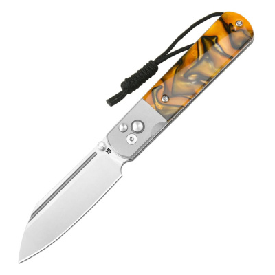 Складной нож Artisan Cutlery Holm, сталь AR-RPM9, рукоять сталь/акрил, оранжевый