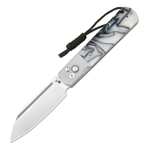 Складной нож Artisan Cutlery Holm, сталь AR-RPM9, рукоять сталь/акрил, белый