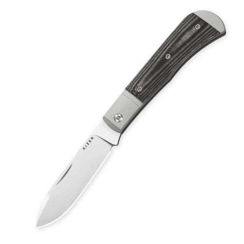 Складной нож Kizer Trestle D, сталь Nitro-V, рукоять алюминий/микарта, серый