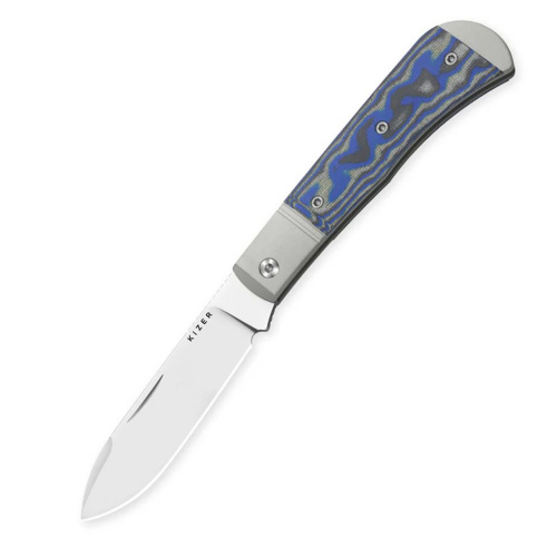 Складной нож Kizer Trestle D, сталь Nitro-V, рукоять алюминий/микарта, синий