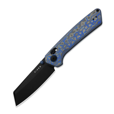 Складной нож Kizer Madrac, сталь Nitro-V, рукоять микарта, синий/черный